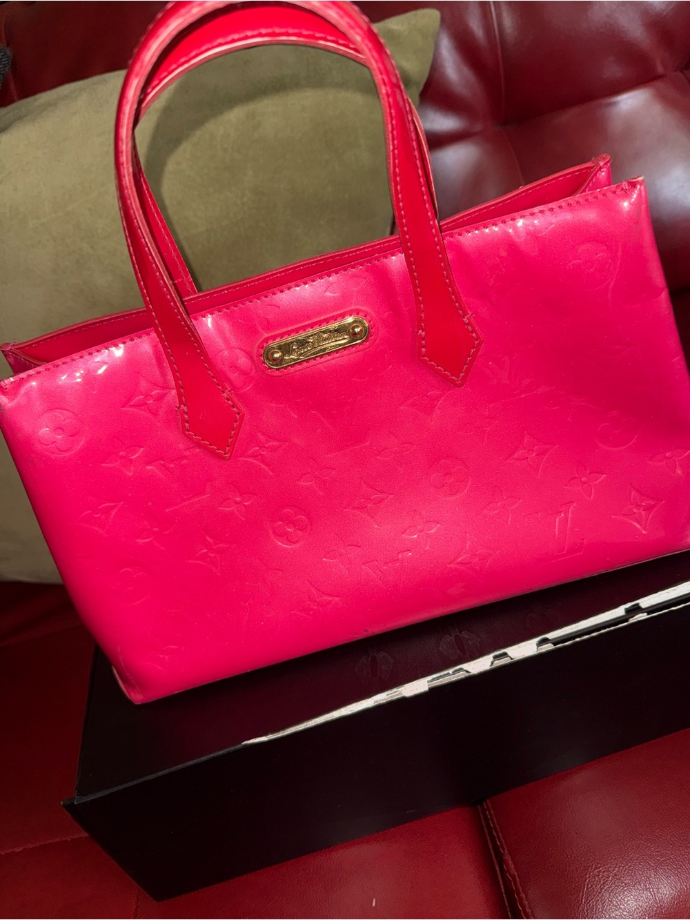 Louis Vuitton Fuchsia Vernis Embossed Patent Leather Tote